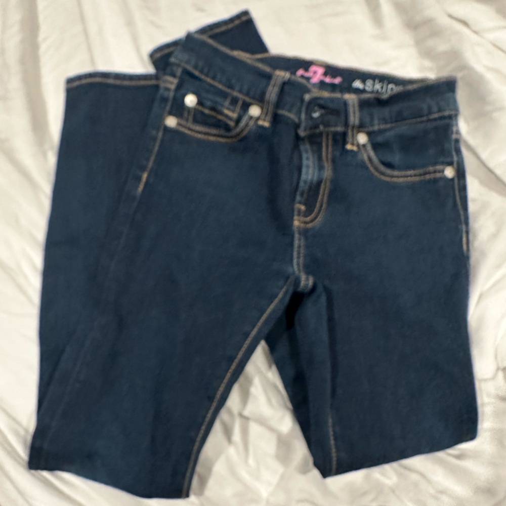 7 For All Mankind Girls Denim Jeans - 10 - Dark Wash - Skinny Jeans